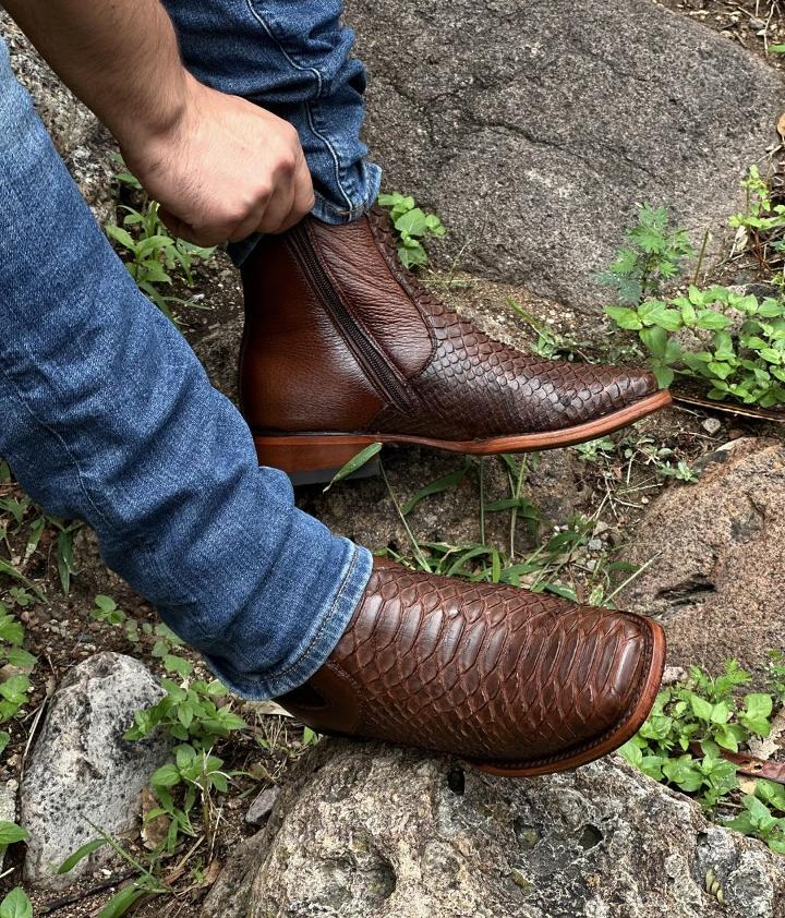 Men's Brown Piton Boots