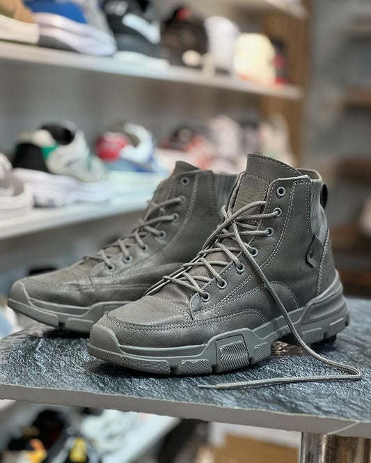 Gray Outdoor Camping Work Boots