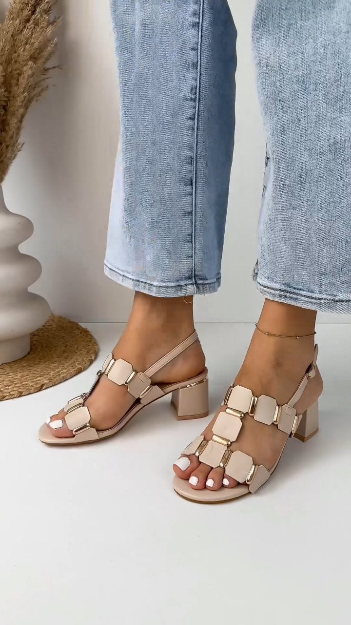 EXE' - Suede and patent sandal with studs