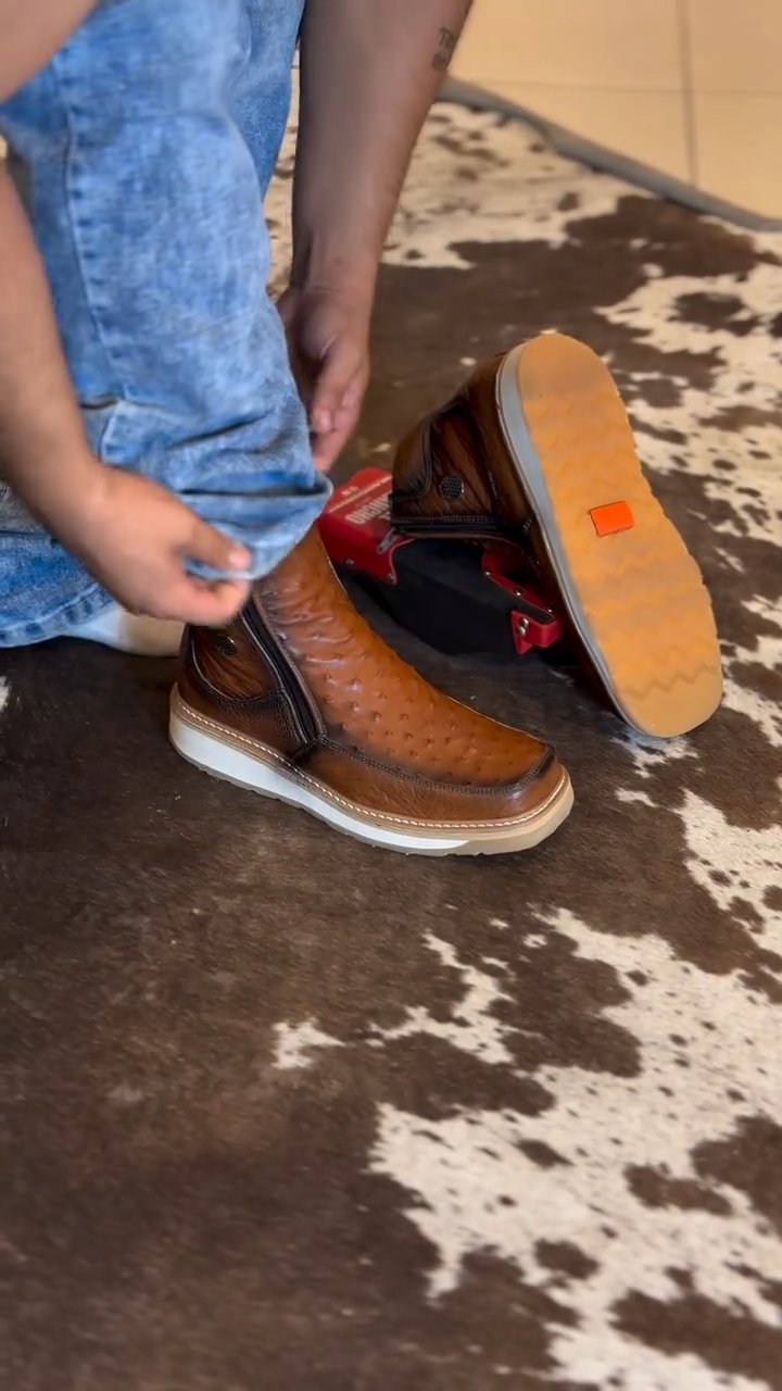 Handmade Leather Cowboy Loafers-B2401