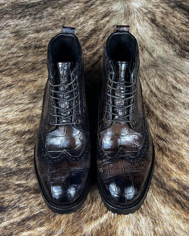 CARLO BROWN PITON BOOTS