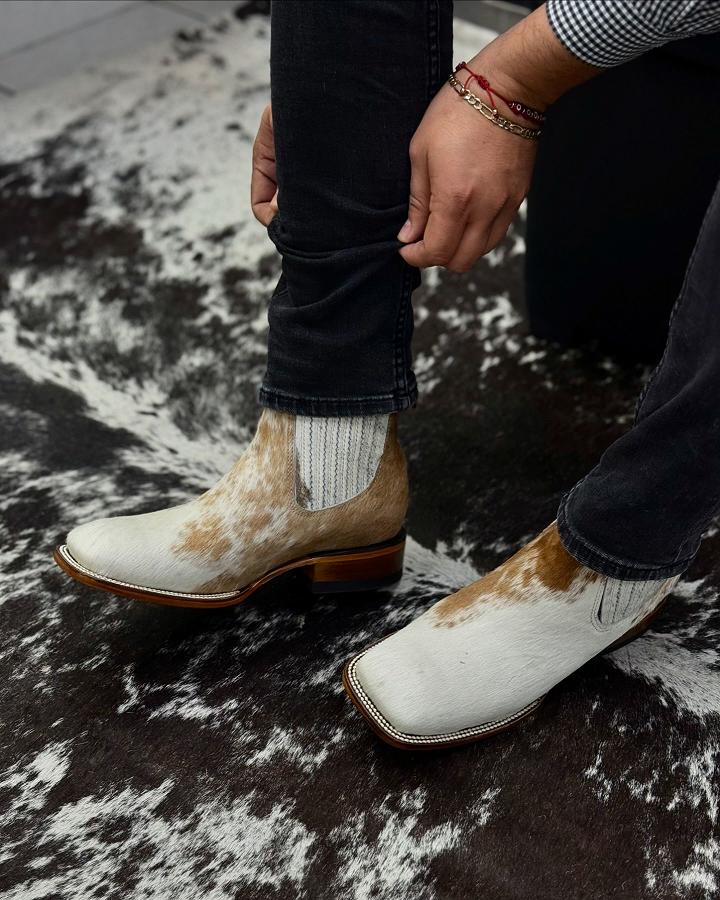 Unique Handmade Leather Cream Boots