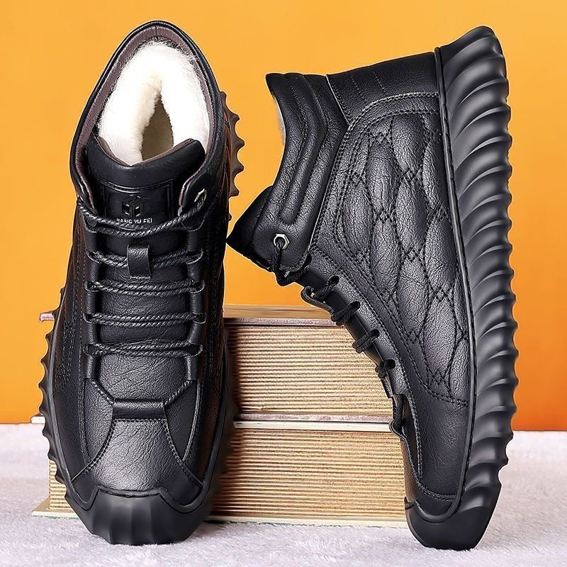 Men's Waterproof Warm Leather Orthopedic Boots