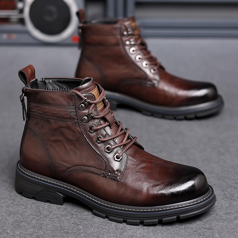 Vintage Padded Leather Boots