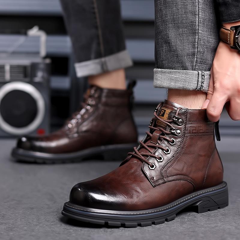 Vintage Padded Leather Boots