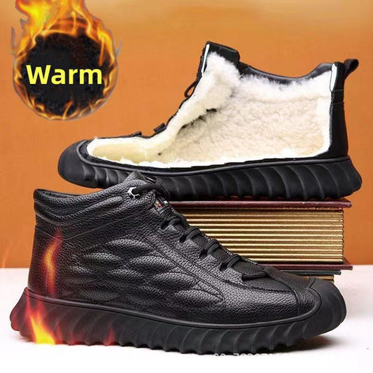 Men's Waterproof Warm Leather Orthopedic Boots