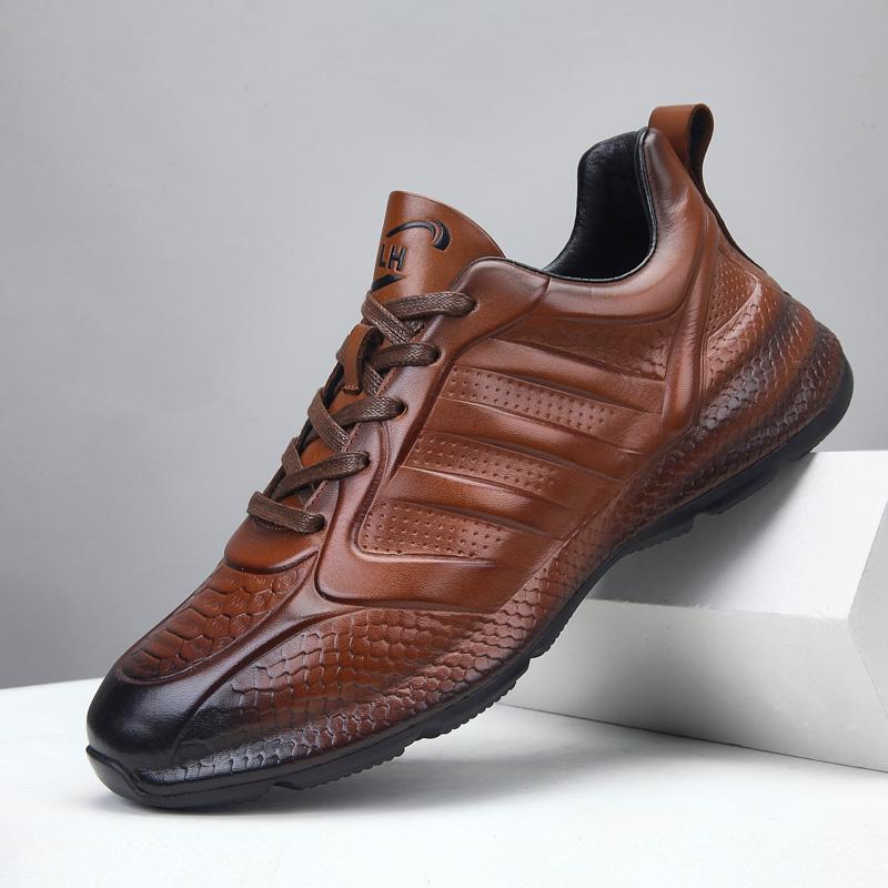 Head Layer Cowhide Leather Retro Casual Fashion Versatile Sneakers