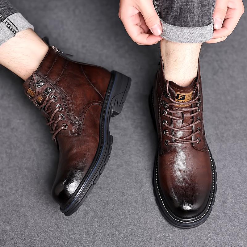 Vintage Padded Leather Boots