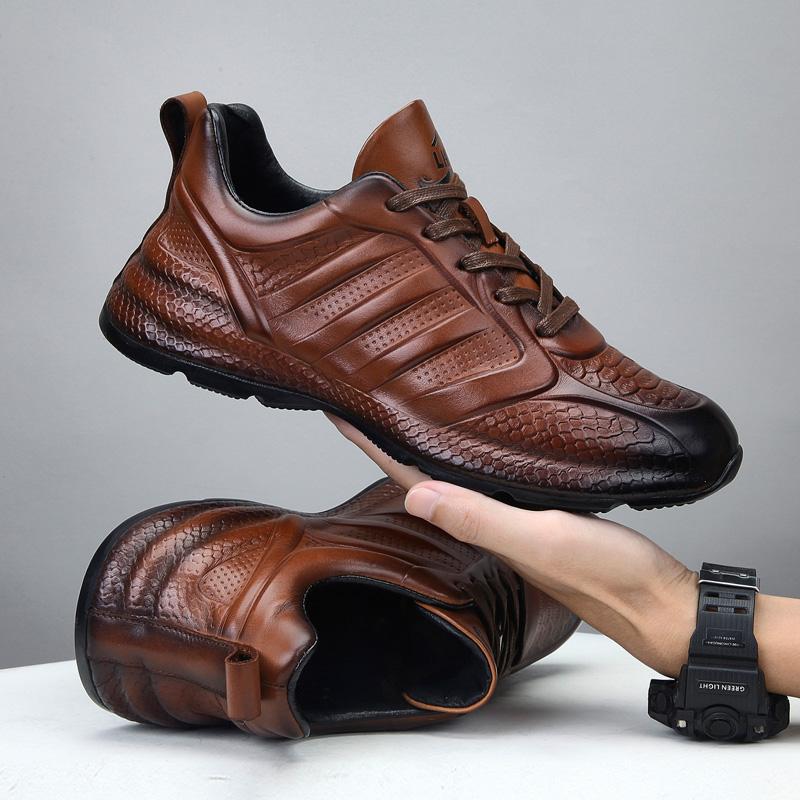 Head Layer Cowhide Leather Retro Casual Fashion Versatile Sneakers